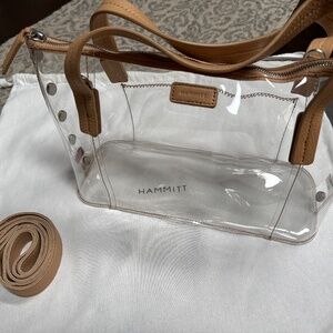Hammitt Medium Addie Clear/Tan Toast Stadium Crossbody Bag